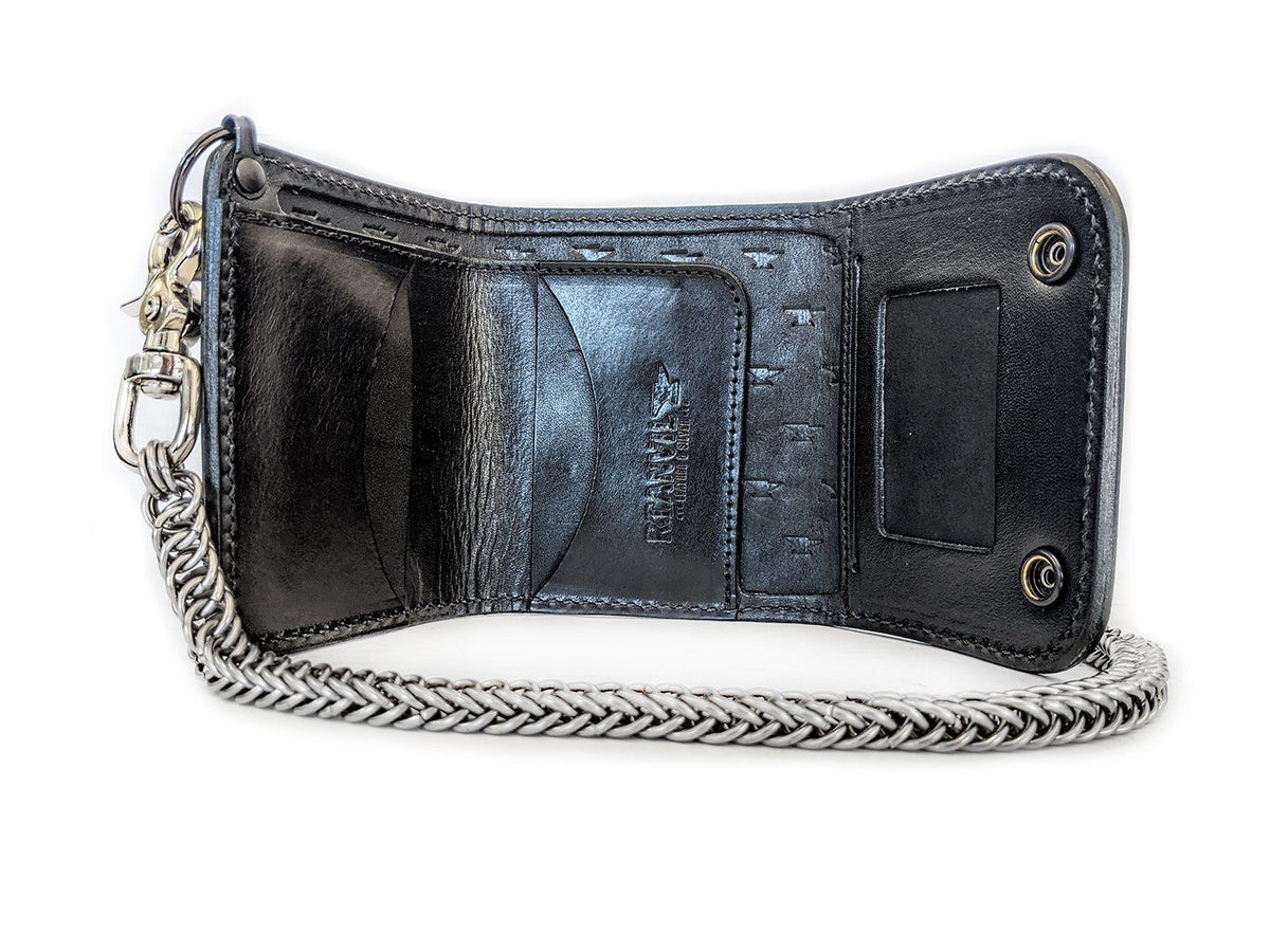 Trifold Leather Chain Wallet - Anvil Customs