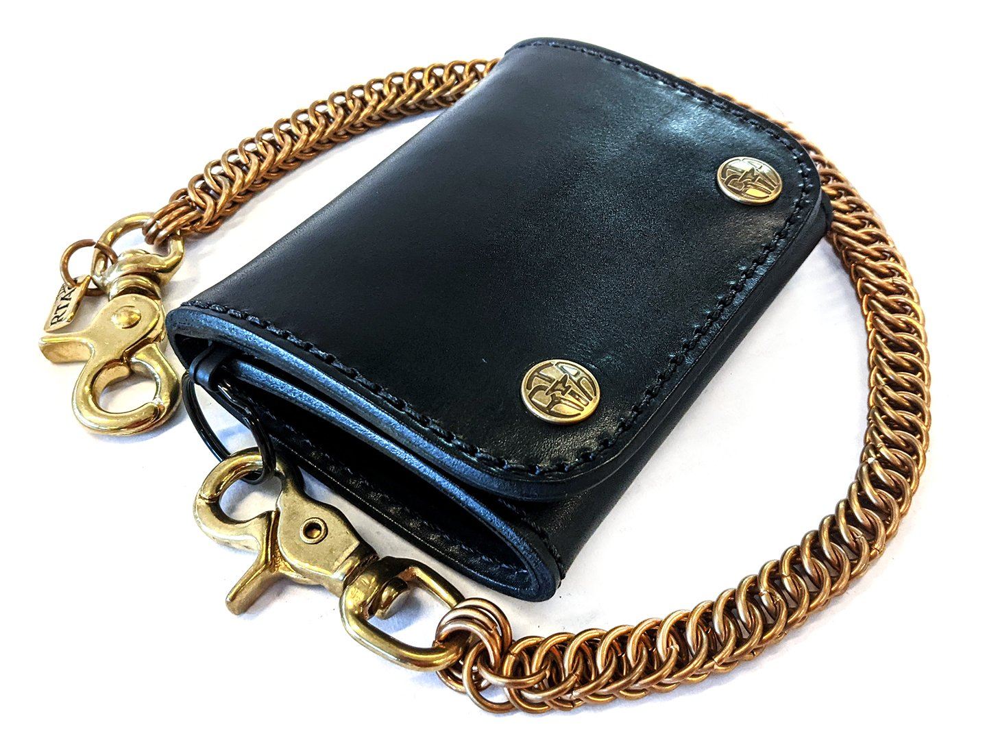 Trifold Leather Chain Wallet | Handcrafted – Anvil Customs