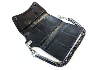 Trucker Trifold Leather Chain Wallet - Anvil Customs